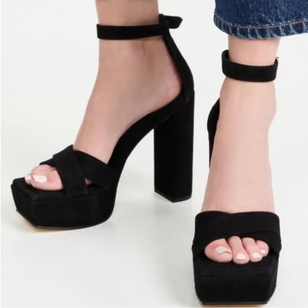 Good American Black Platform Heels - NIB - New